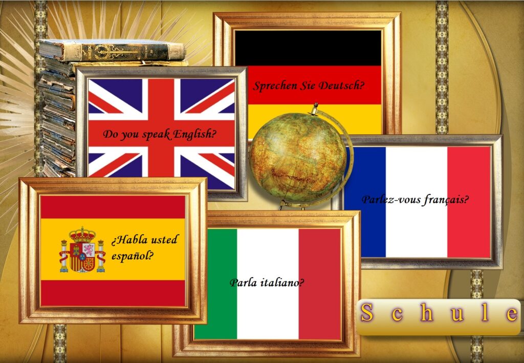Übersetzungen - Flaggen DE-GB-FR-IT-ES